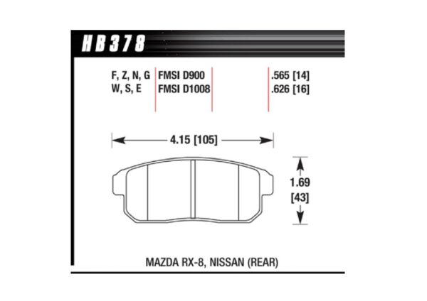 HAWK Bremsbel ge DTC-60 hinten RX-8